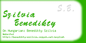 szilvia benedikty business card